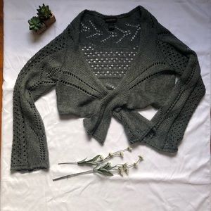 Lane Bryant Gray Crochet Shawl